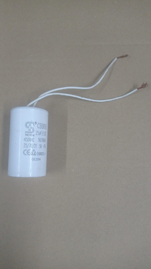 CONDENSADOR 25 µF MOTORES GR8/GR9 - GR10 120 RPM - SC750 - SAP1100