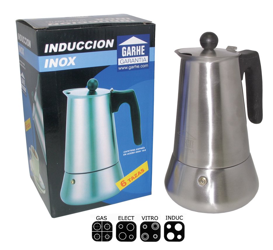 CAFETERA INDUCCION INOX 6 TAZAS