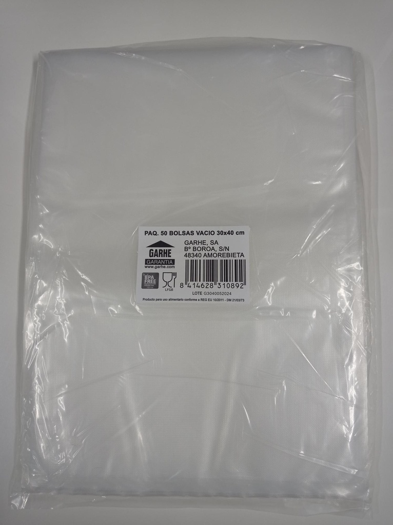 PAQUETE 50 BOLSAS VACIO 30x40 cm